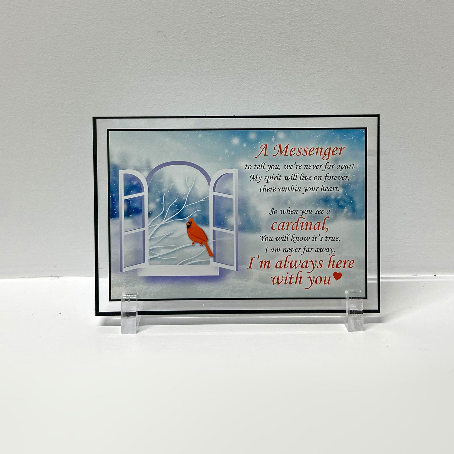 The Cardinal Always with You Memorial Plaque | Sympathy Gift | Desk Picture | Custom Bereavement Keepsake Photo Frame Sign