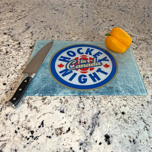 Tempered Glass Cutting Board - Hockey Night in Canada