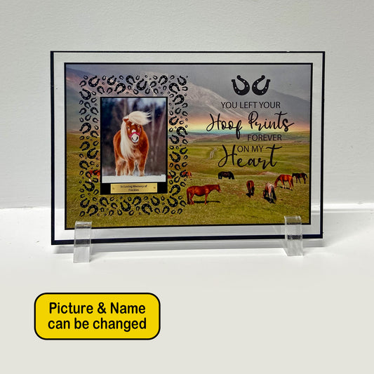 Rainbow Bridge Hoof Print Horse Memorial Plaque | Sympathy Gift Pet Loss | Keepsake | Equine Horse Bereavement Keepsake Photo Frame Sign