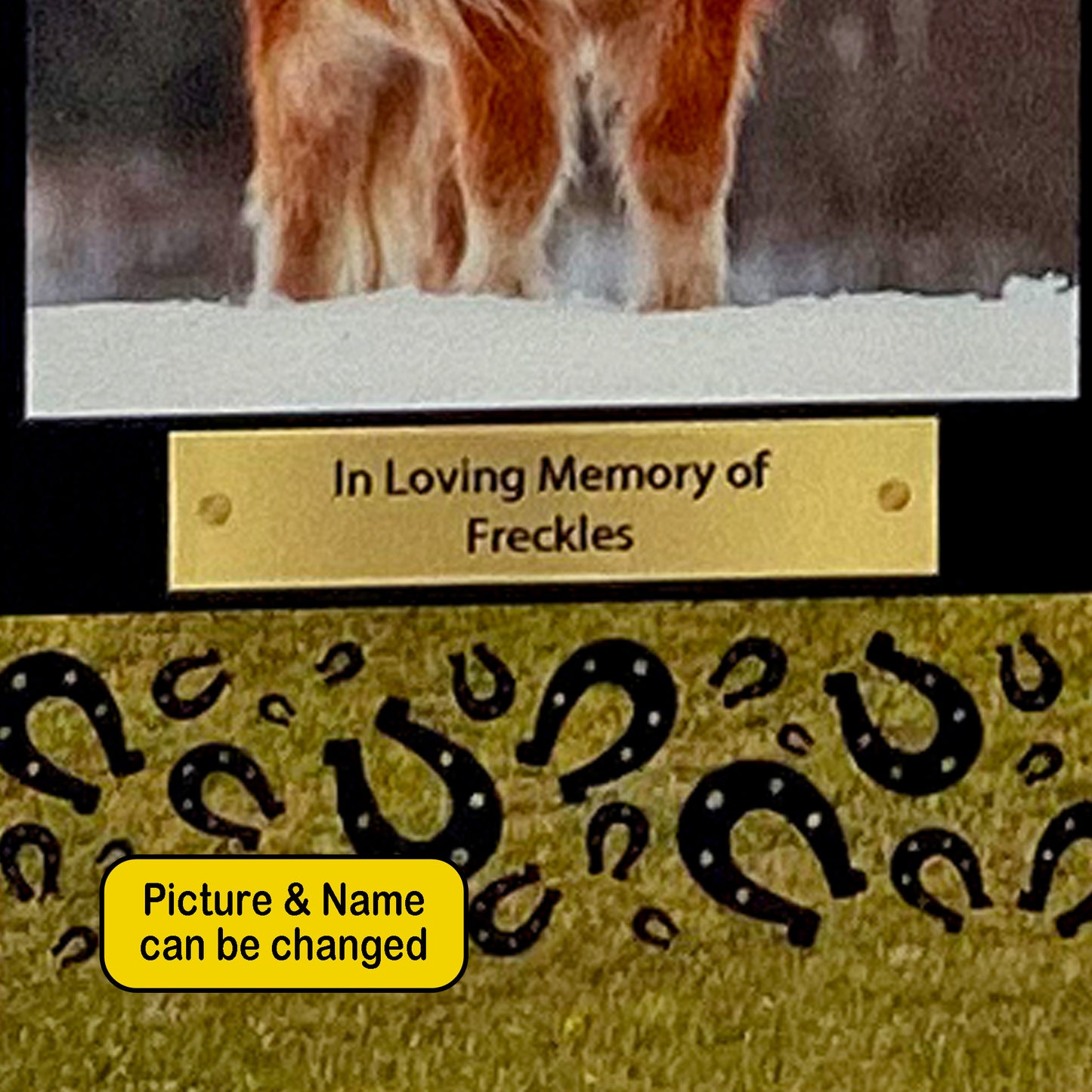 Rainbow Bridge Hoof Print Horse Memorial Plaque | Sympathy Gift Pet Loss | Keepsake | Equine Horse Bereavement Keepsake Photo Frame Sign