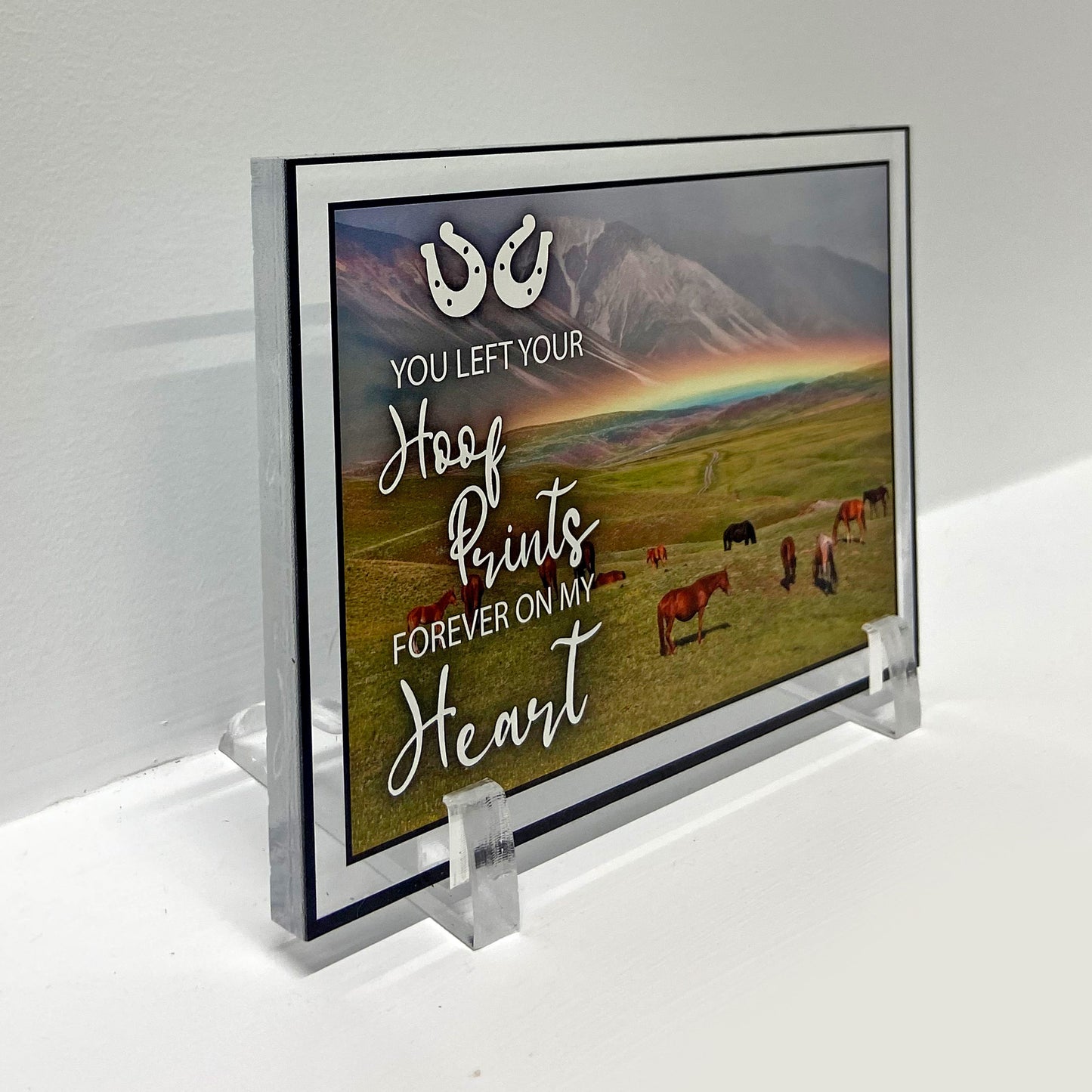 Rainbow Bridge Horse Memorial Plaque | Sympathy Gift Pet Loss | Keepsake | Equine Horse Bereavement Keepsake Photo Frame Sign
