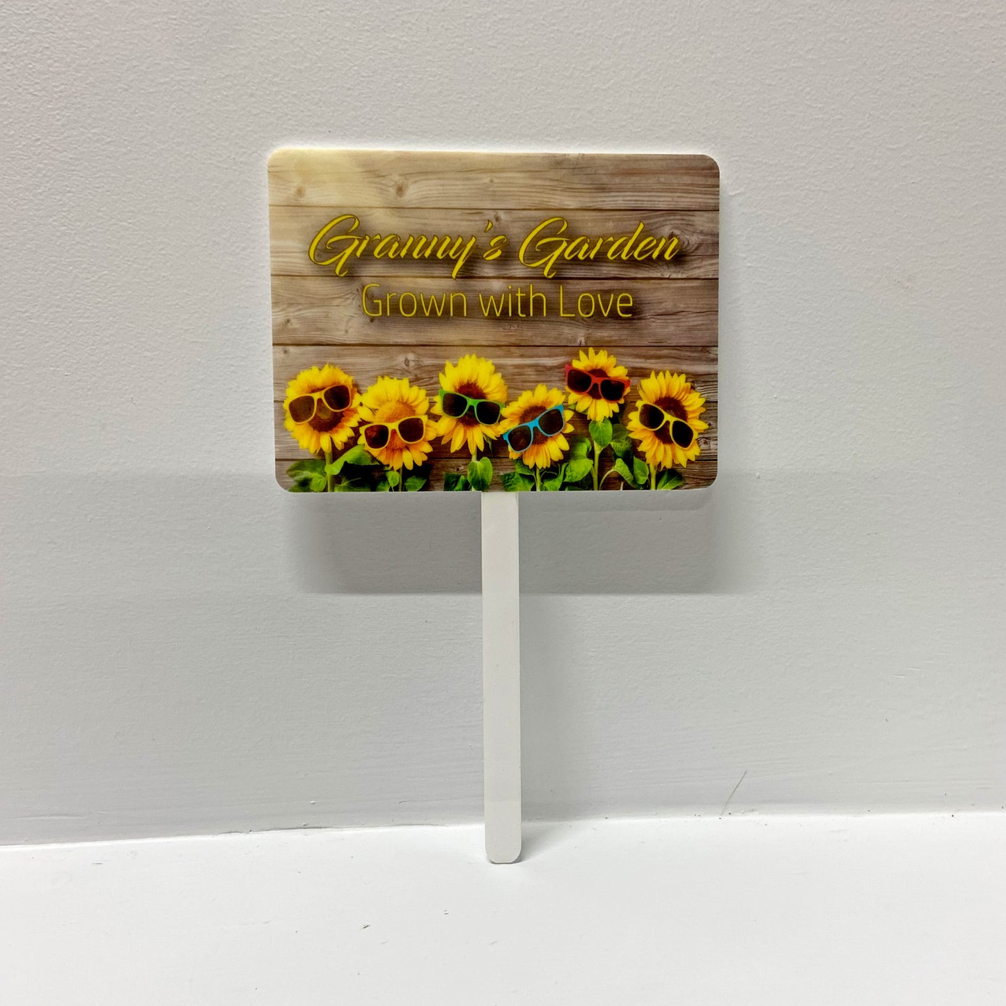 Sunflowers with Glasses Cemetery Memorial Stake | Grave Decoration | Garden Stake Decoration