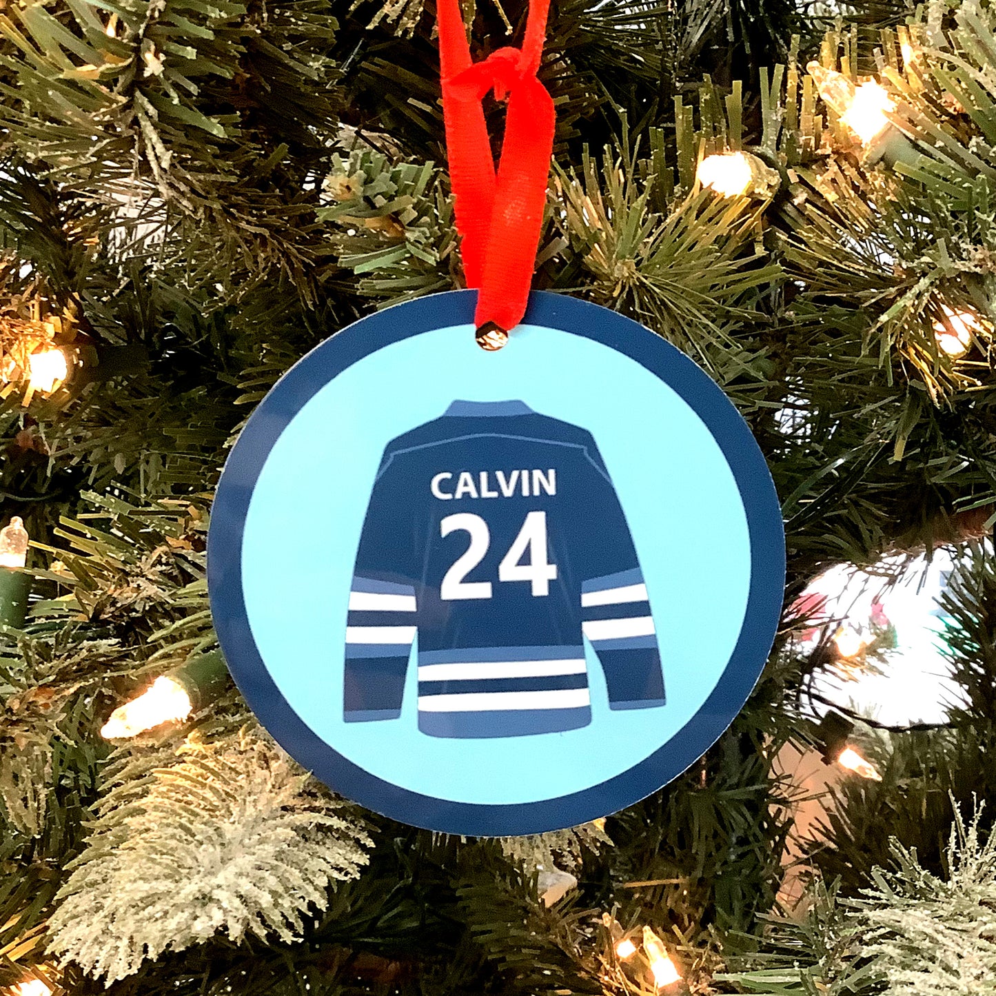Personalized Hockey Night in Canada Ornament with Retro logo | Aluminum Ornament Double Sided