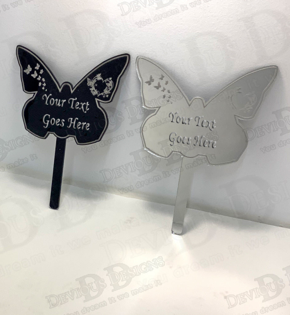 Cemetery Memorial Butterfly Stakes - Personalized