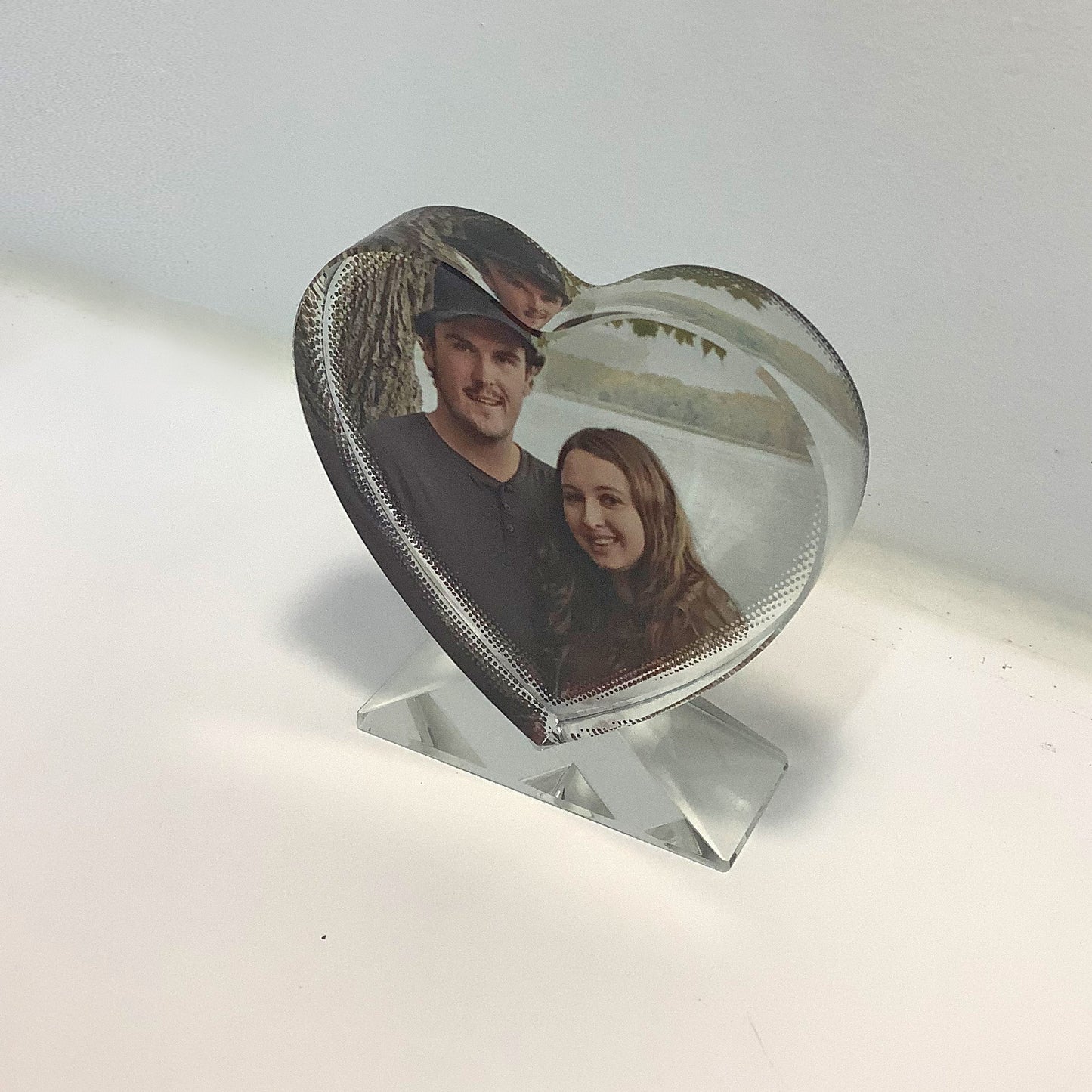 Crystal Heart Personalized Picture Frame