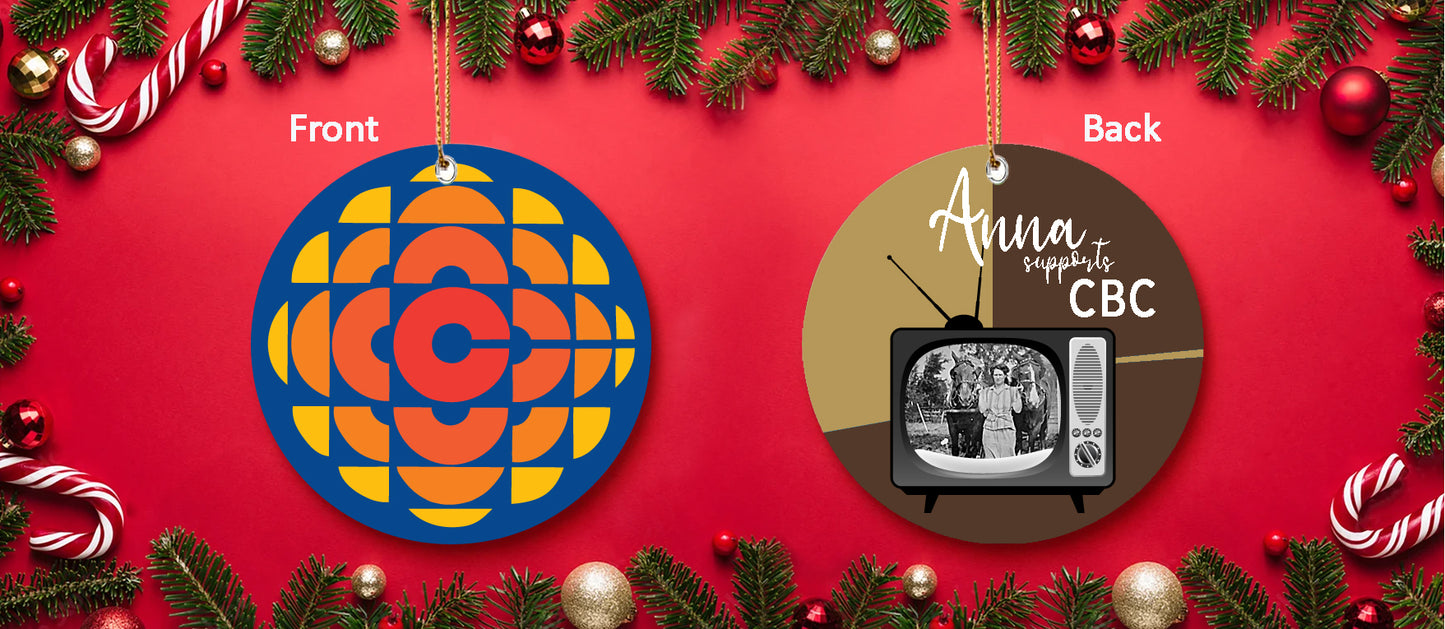 Personalized Aluminum Ornament Double Sided - CBC (1974-1986) [on Blue Background]