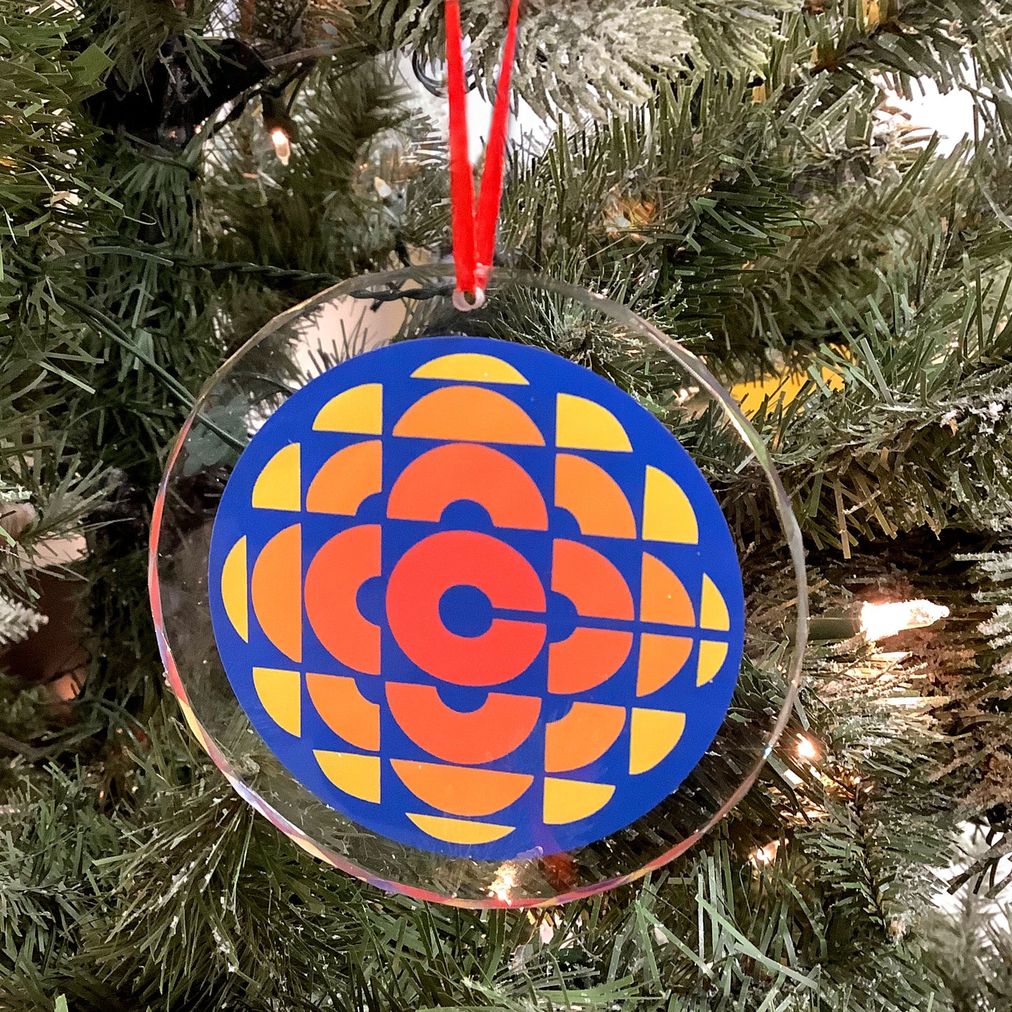 K9 Crystal Ornament - CBC 1974-1986 logo [on Blue Background]