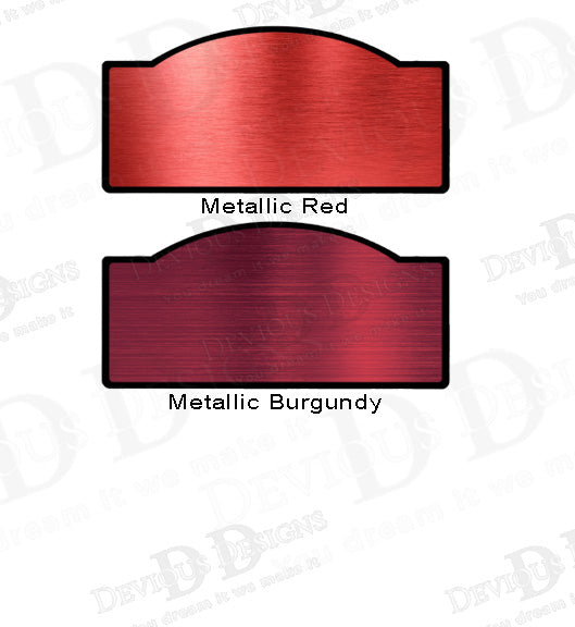 The Barn Stall Signs are available in the following colours : Metallic Red, Metallic Burgundy.