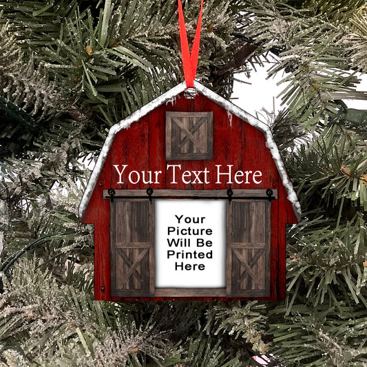 Ornament Red Barn - Personalized