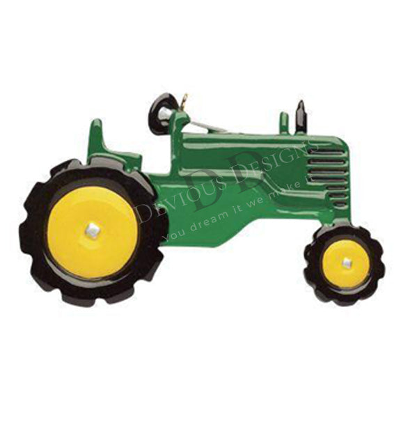 Green Tractor Christmas Ornament