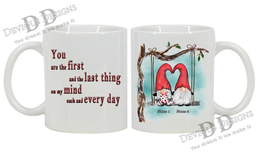 Mug Personalized - Gnomes on Swing - On My Mind