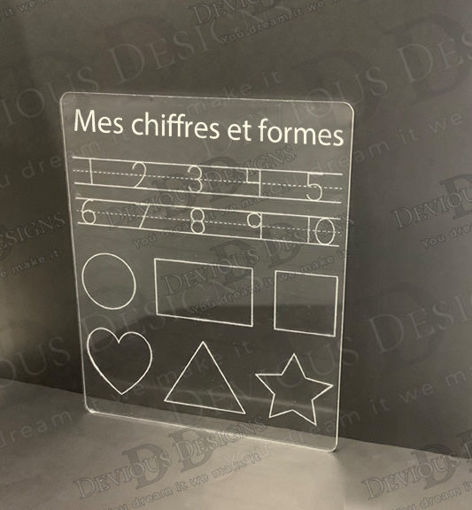 "Mes chiffres et formes" - French Tracing Board