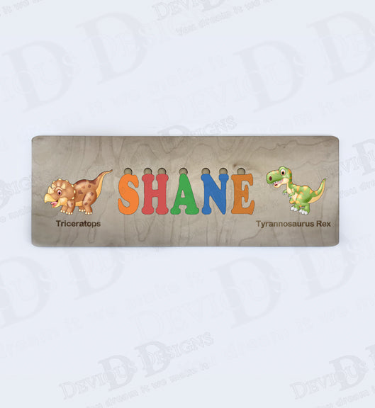 Custom Name Puzzle with Dinosaurs