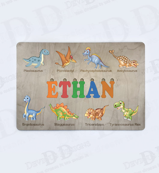 Custom Name Puzzle with Dinosaurs