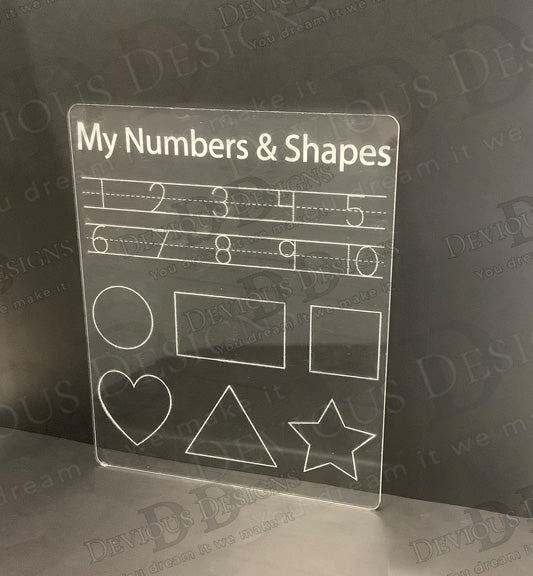 Numbers and Shapes Tracing Board