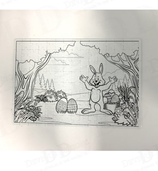 Easter Colouring Puzzle - Rectangle Shape