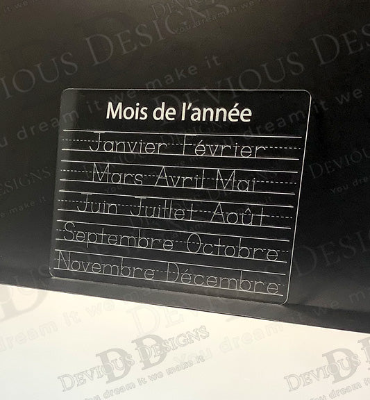 "Mois de l'année" - French Dry Erase Board