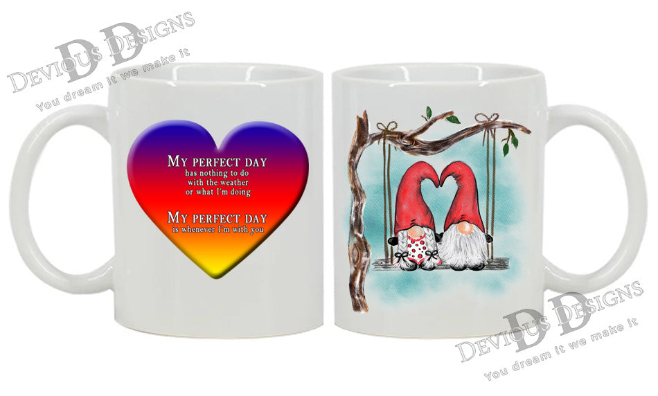 Mug Personalized - Gnomes on Swing - My Perfect Day